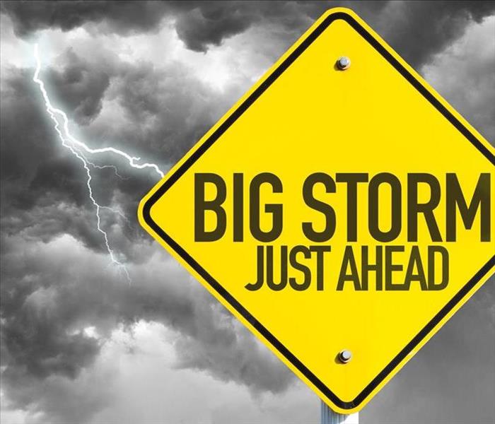 "Big Storm Just Ahead" warning sign 