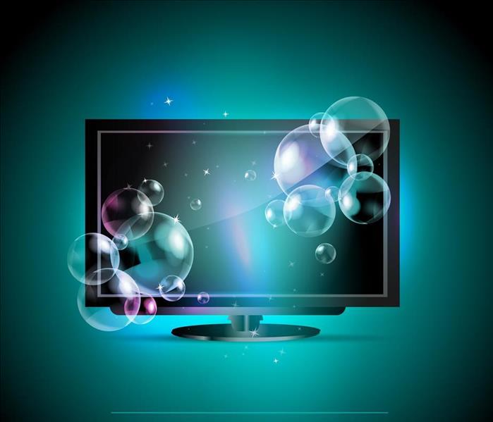 Image of a tv with bubbles